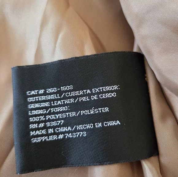 St. Johns Bay Machine Washable Suede Leather Coat Small Jacket Metal Zipper - Picture 5 of 8